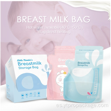 Bolsa de leche materna personalizada para bebés con doble cremallera Embalaje de bolsas de leche materna Bolsas de almacenamiento de leche materna